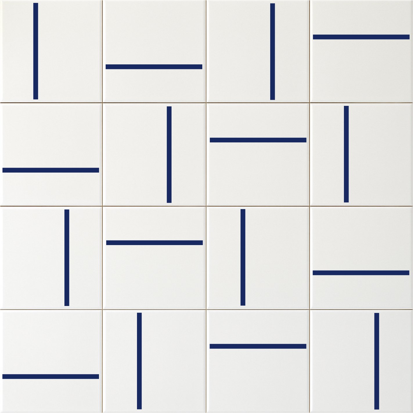 Composição do painel Decor Lines Traço Azul Escuro, peça a peça — TAI Azulejos