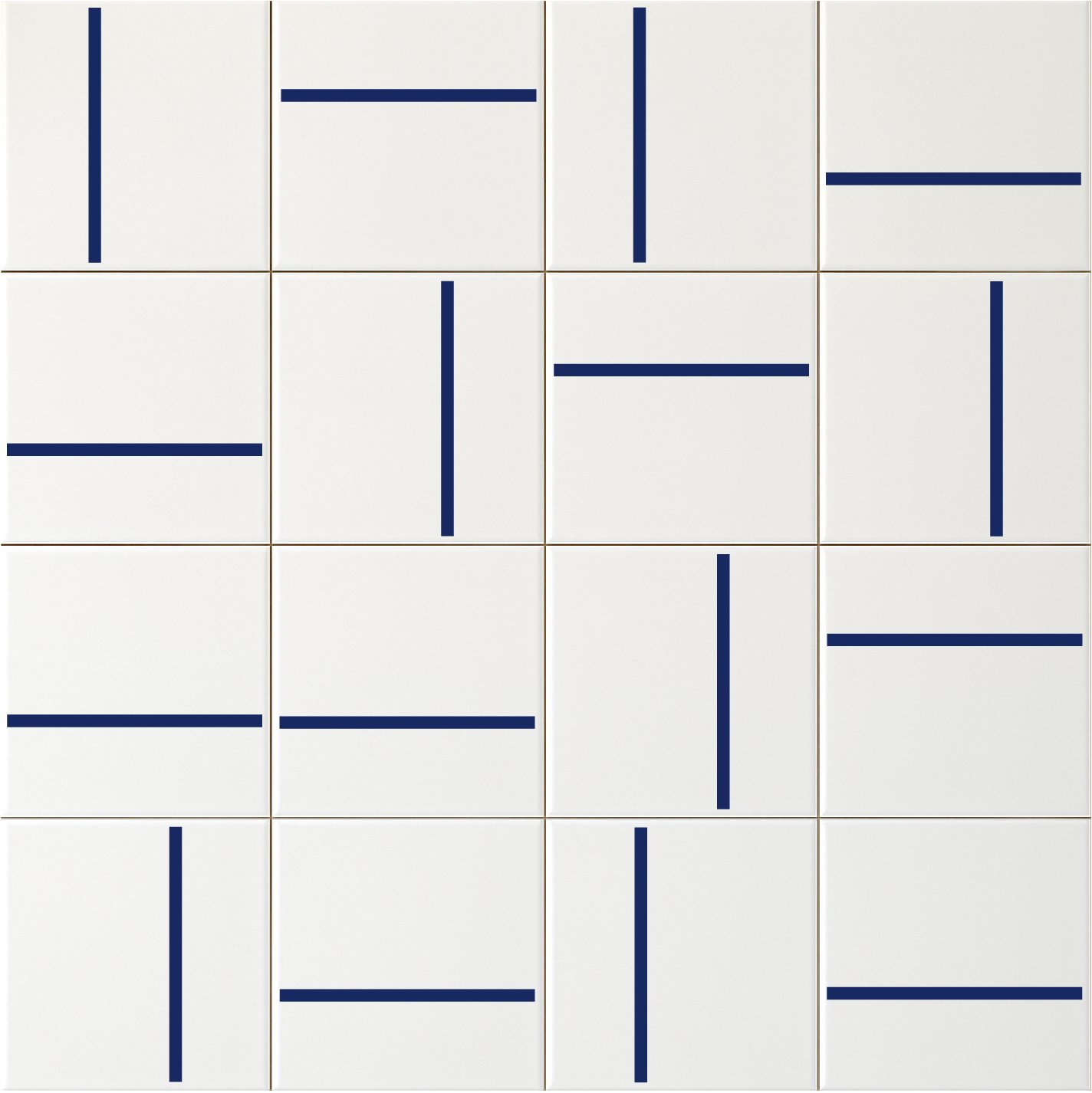 Detalhe do painel Decor Lines Traço Azul Escuro na parede — TAI Azulejos