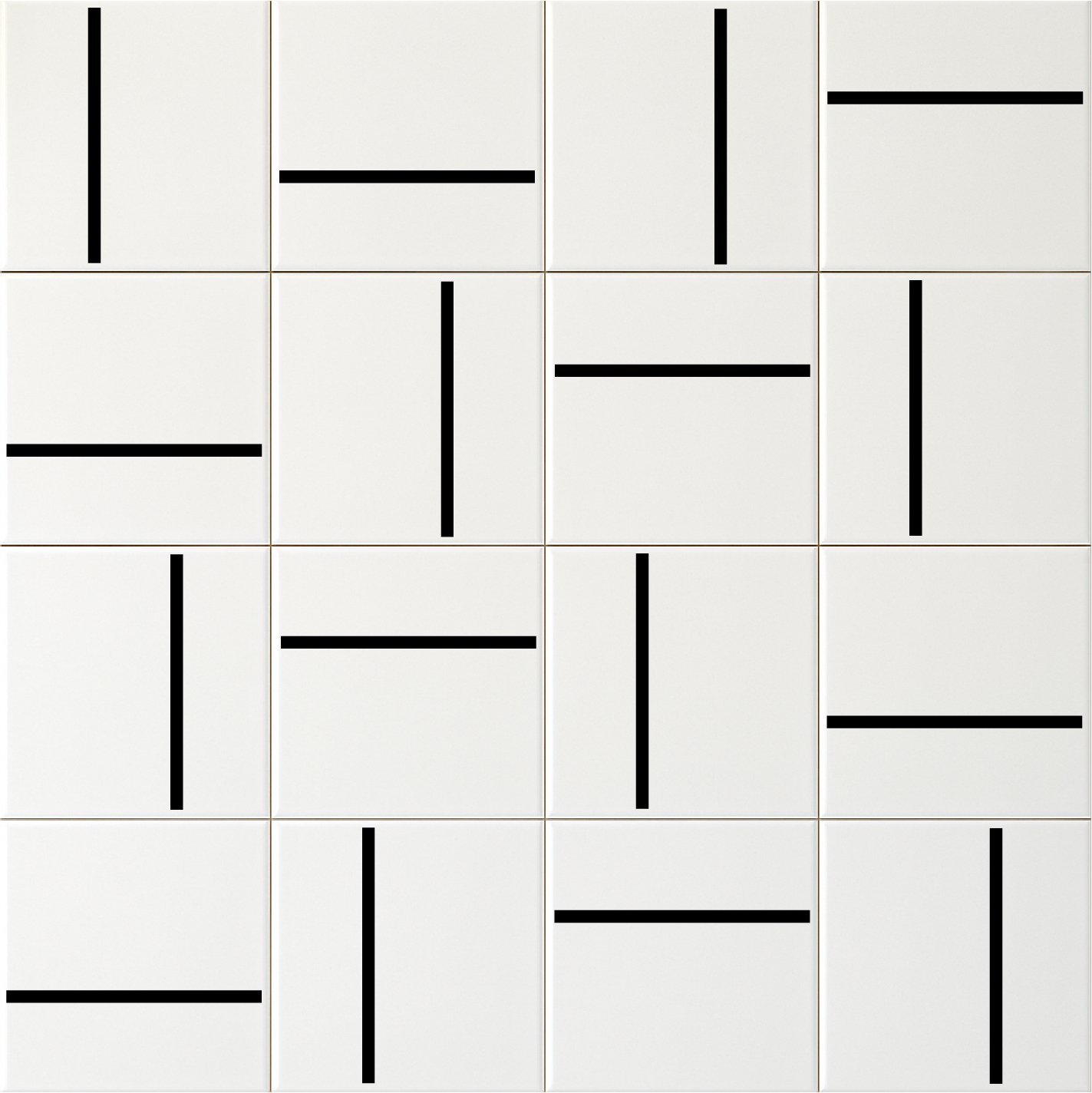 Composição do Azulejo Decor Lines Traço Preto formando malha contínua — TAI Azulejos