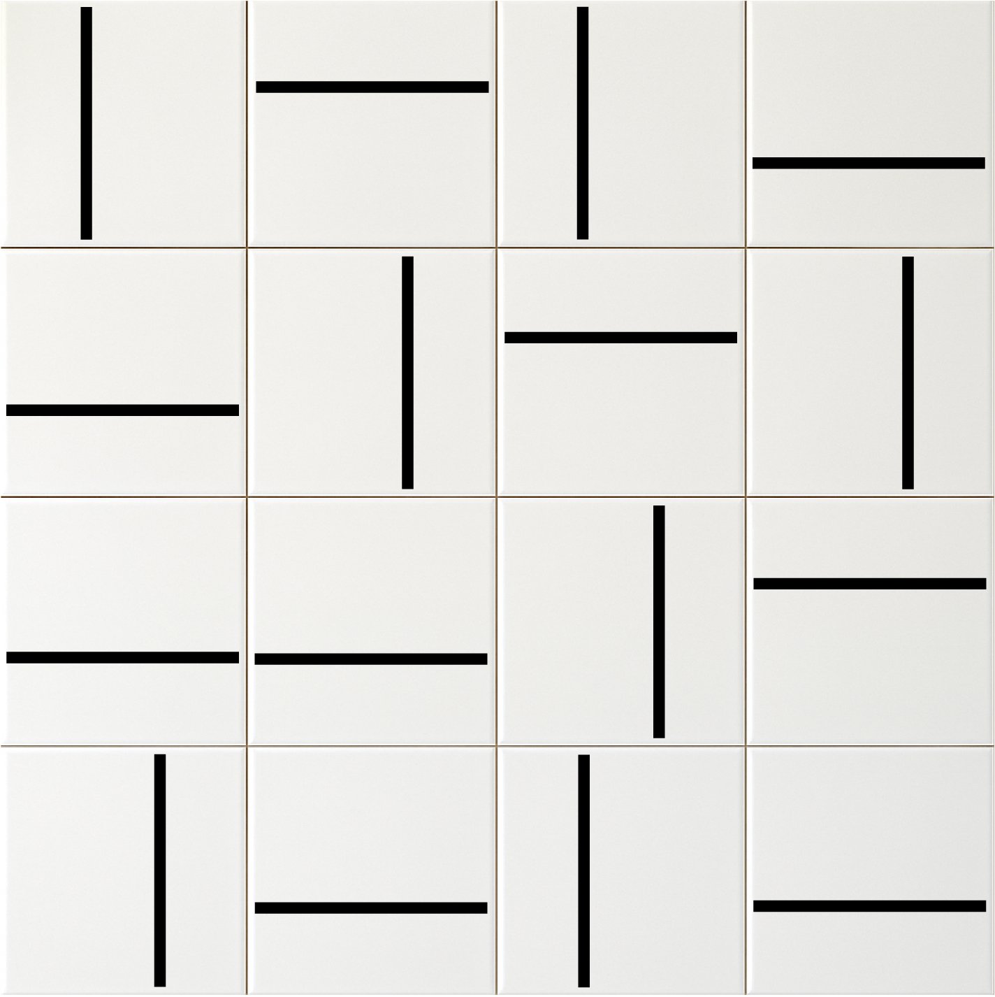Composição do Decor Lines Traço Preto em painel — TAI Azulejos