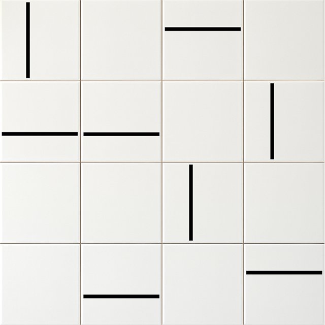 Painel Decor Lines 05 - Azulejo Decor Lines Preto e Branco Liso 