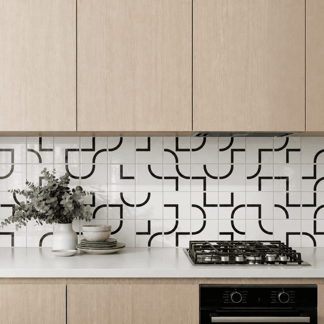 Azulejo Painel Forma - Preto