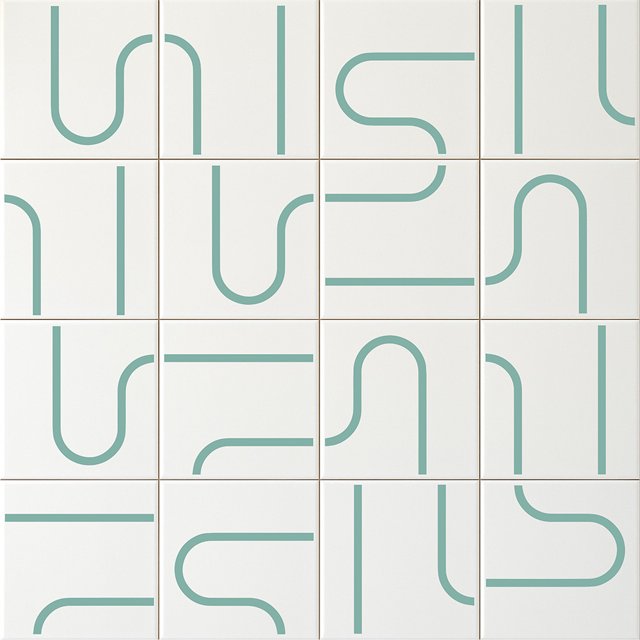 Azulejo Painel Linha Metrô - Verde Menta