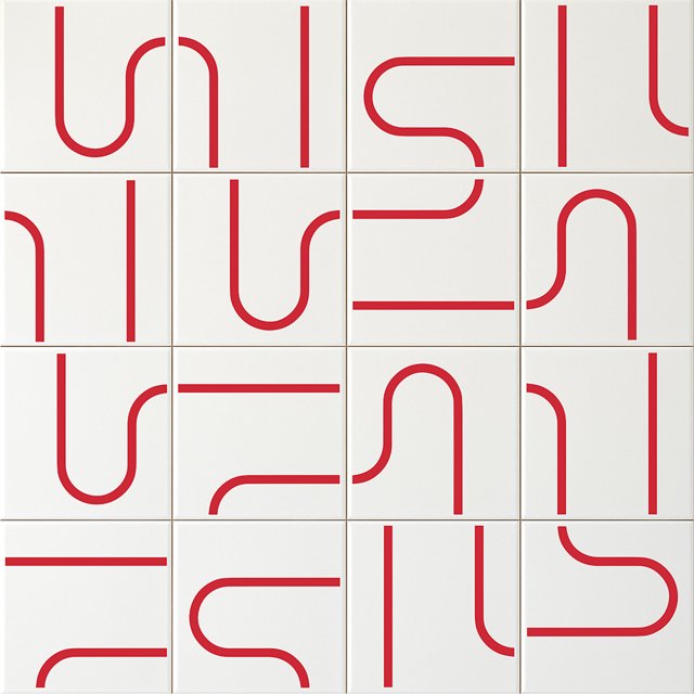 Azulejo Painel Linha Metrô - Vermelho