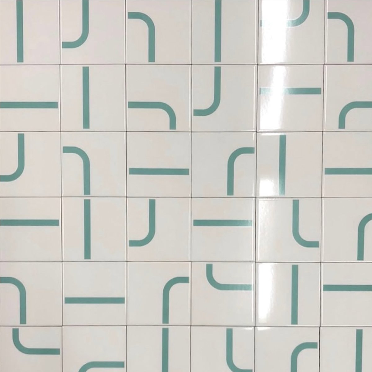 Paginação do Painel Max Verde Menta na parede — TAI Azulejos