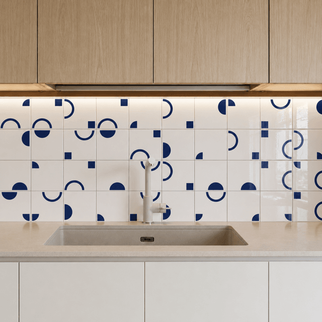 Azulejo Painel Niki - Azul Escuro