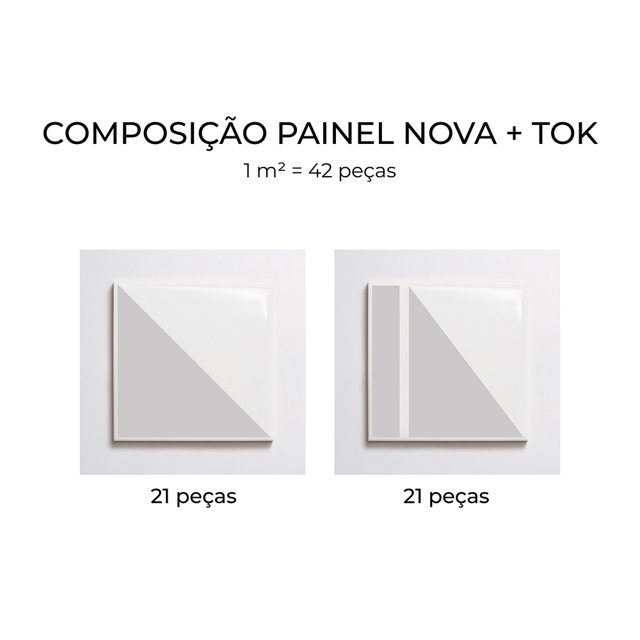 Azulejo Painel Nova + Tok - Cinza Claro