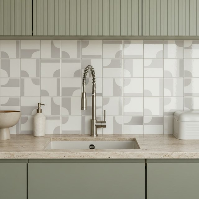 Azulejo Painel Oka - Cinza Claro 
