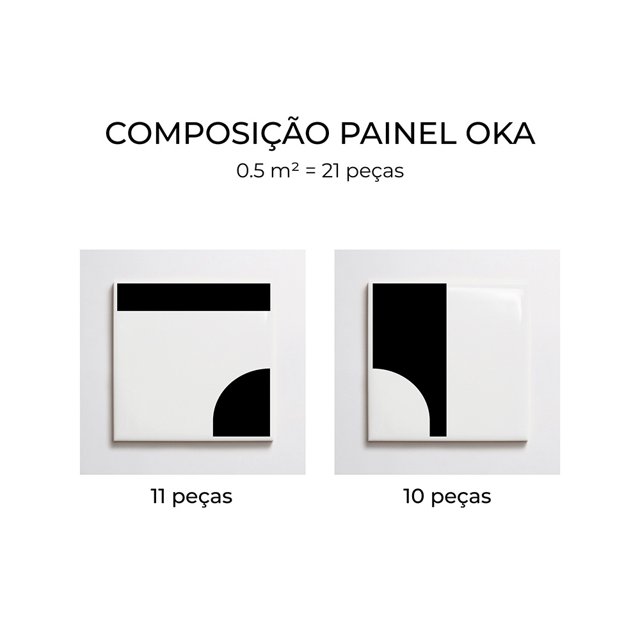Azulejo Painel Oka - Preto 