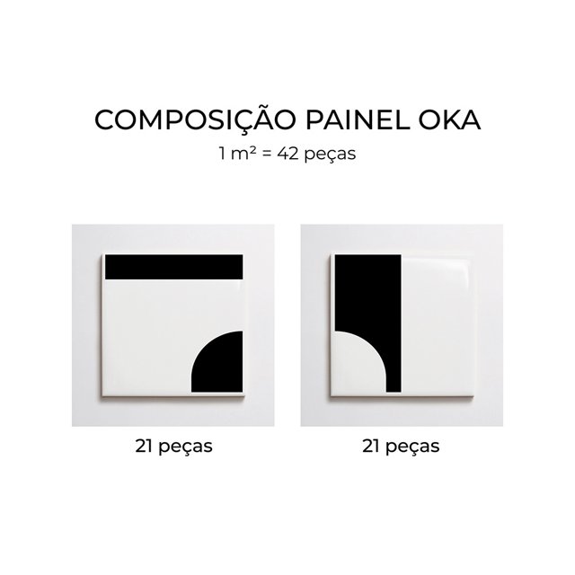 Azulejo Painel Oka - Preto 