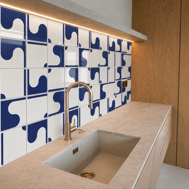 Azulejo Painel Rio - Azul Escuro