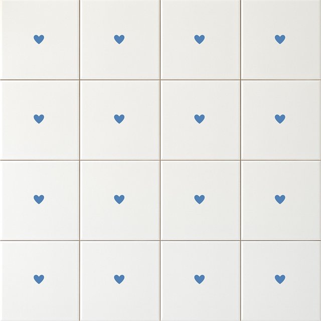 Azulejo Tuini Coração - Azul Médio