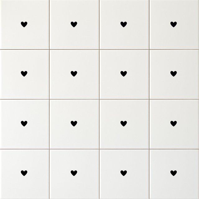 Azulejo Tuini Coração - Preto