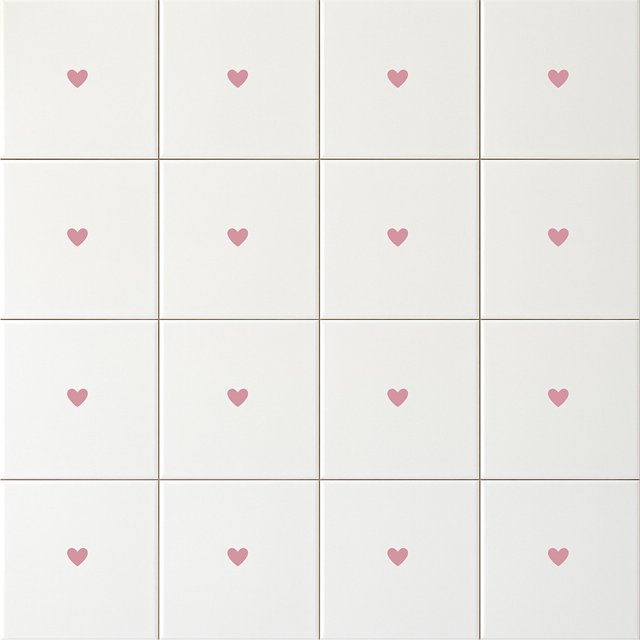 Azulejo Tuini Coração - Rosa
