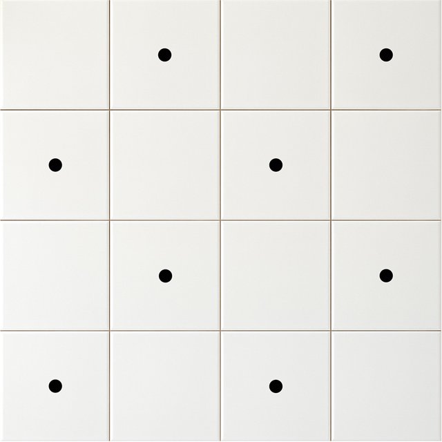 Azulejo Painel Tuini Ponto - Preto e Branco 