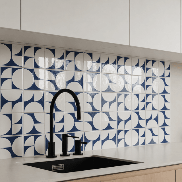 Azulejo Painel Twist - Azul Escuro