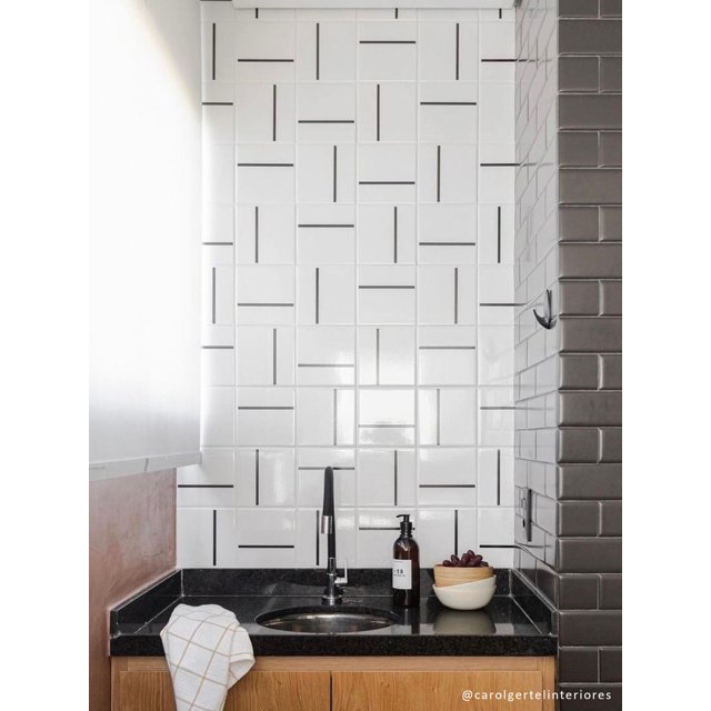 Azulejo Decor Lines com Traço Preto