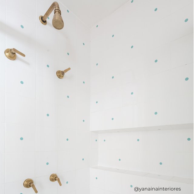 Azulejo Painel Tuini Ponto - Verde Menta e Branco 