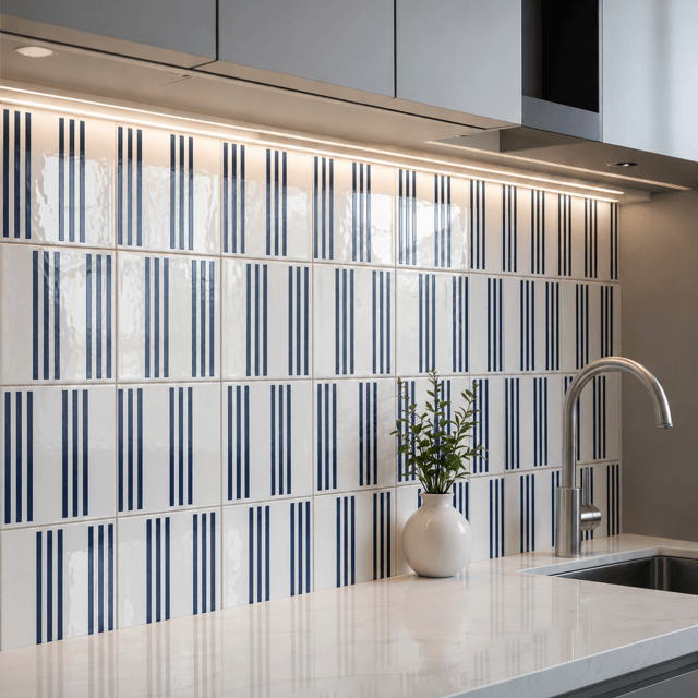 Azulejo Slim Lines - Azul Escuro