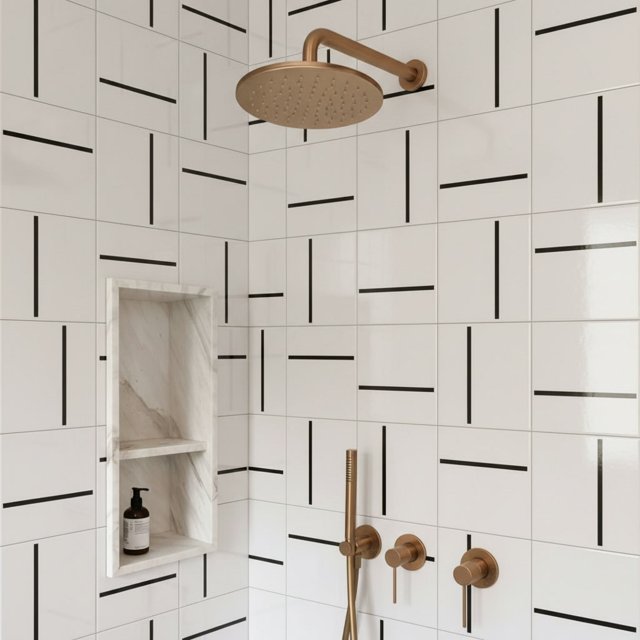 Azulejo Decor Lines com Traço Preto
