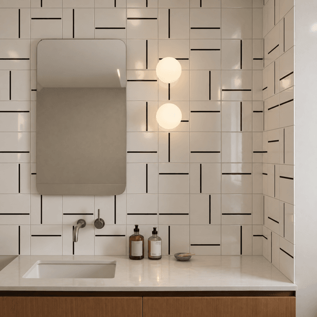 Azulejo Decor Lines com Traço Preto