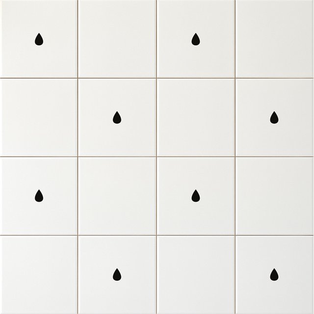 Azulejo Painel Tuini Gota Preto + Azulejo Base Branco