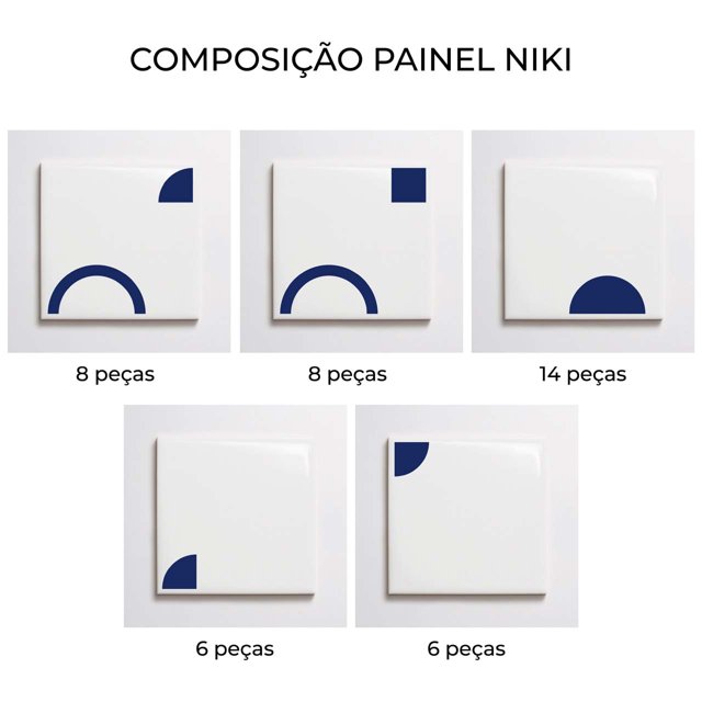 Azulejo Painel Niki - Azul Escuro