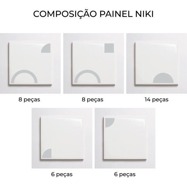 Azulejo Painel Niki - Cinza 