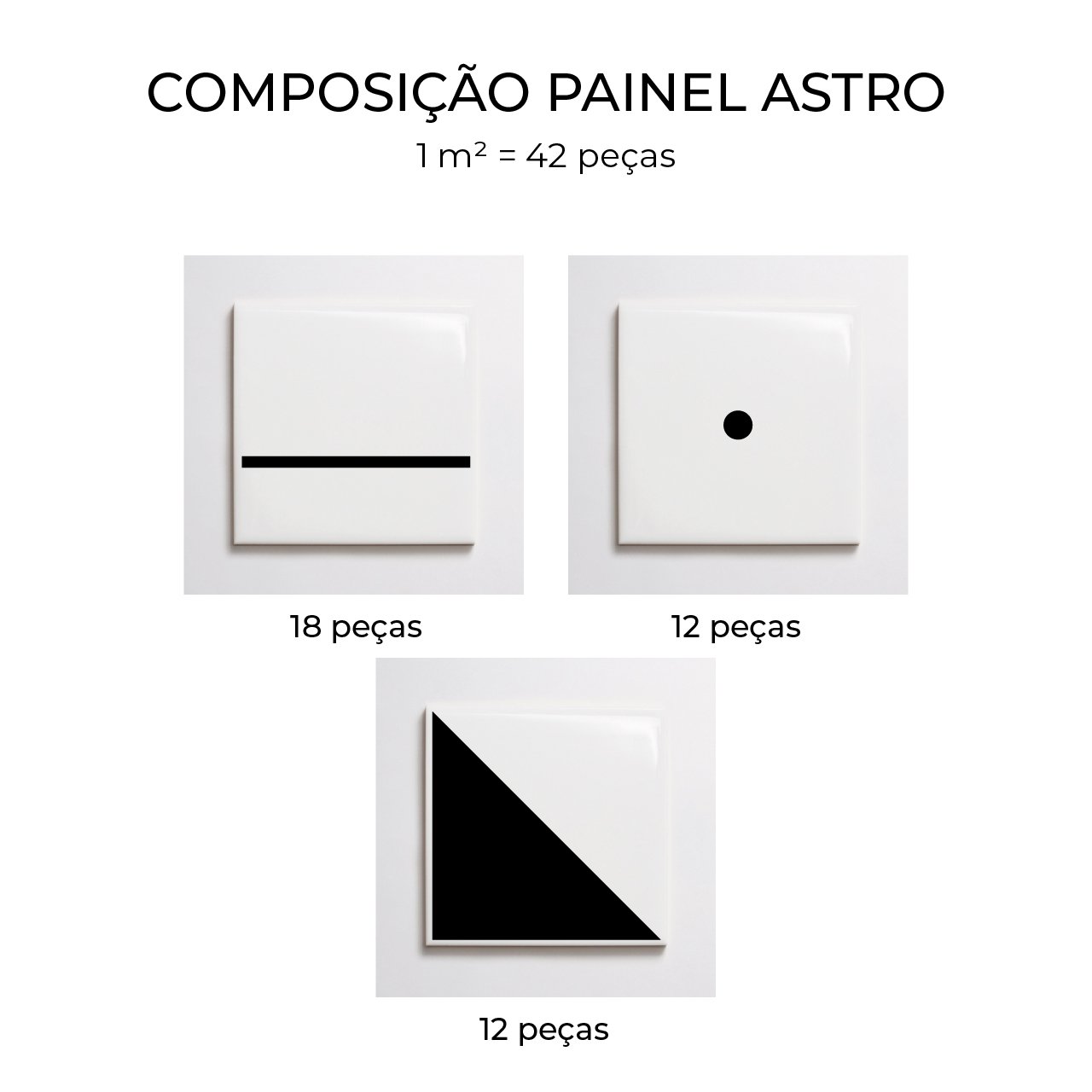 Painel Astro Preto aplicado em ambiente — TAI Azulejos