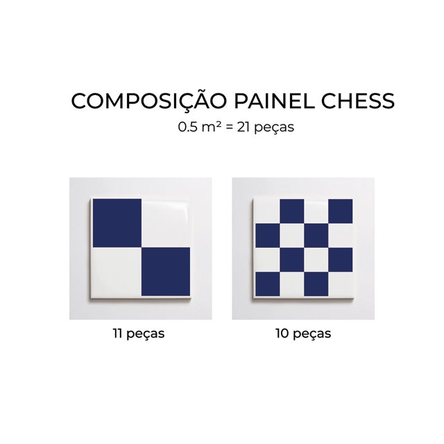 Azulejo Painel Chess - Azul Escuro