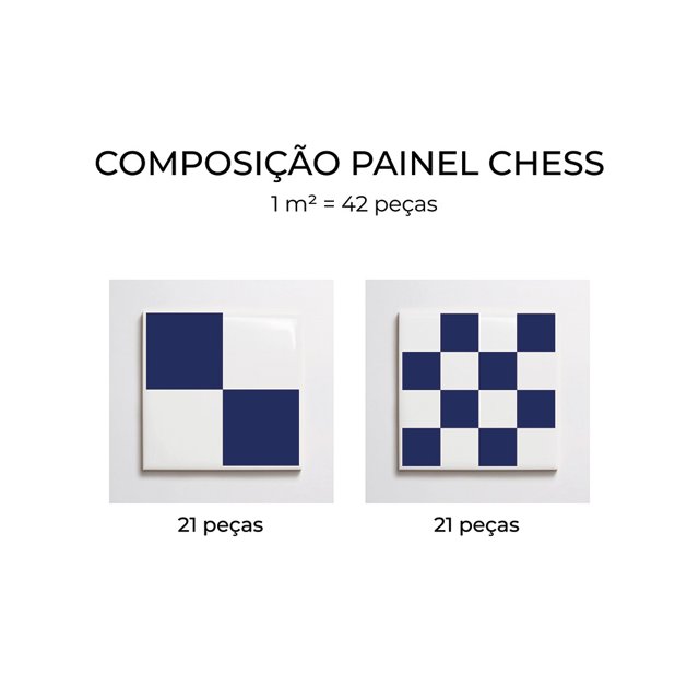 Azulejo Painel Chess - Azul Escuro