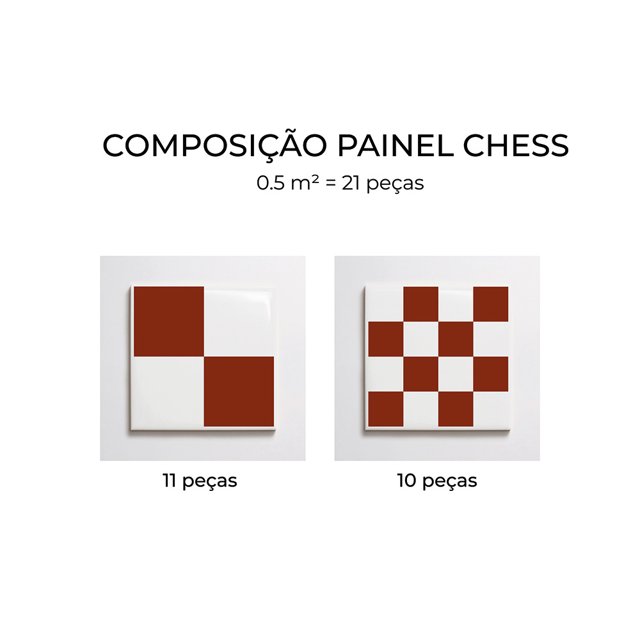 Azulejo Painel Chess - Terracota