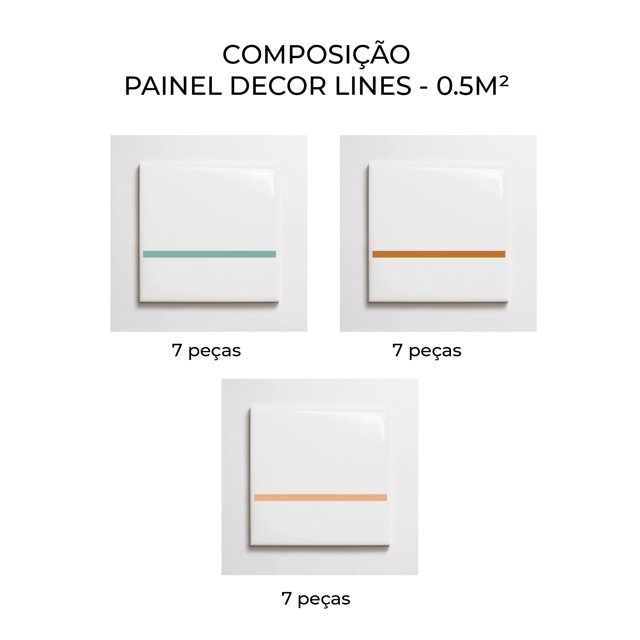 Azulejo Decor Lines - Nude, Ocre e Verde Menta