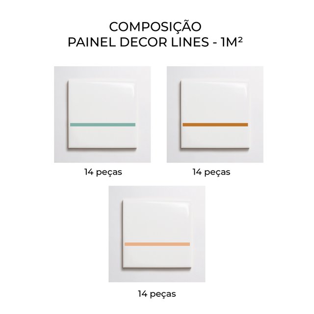 Azulejo Decor Lines - Nude, Ocre e Verde Menta