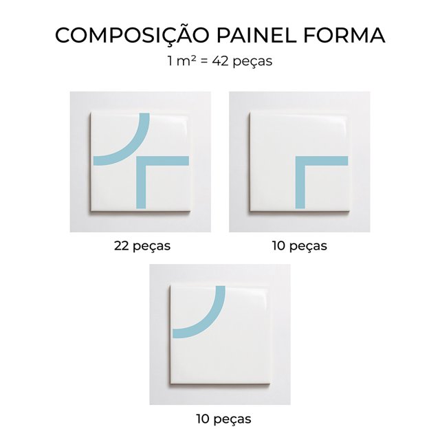 Azulejo Painel Forma - Azul Céu 