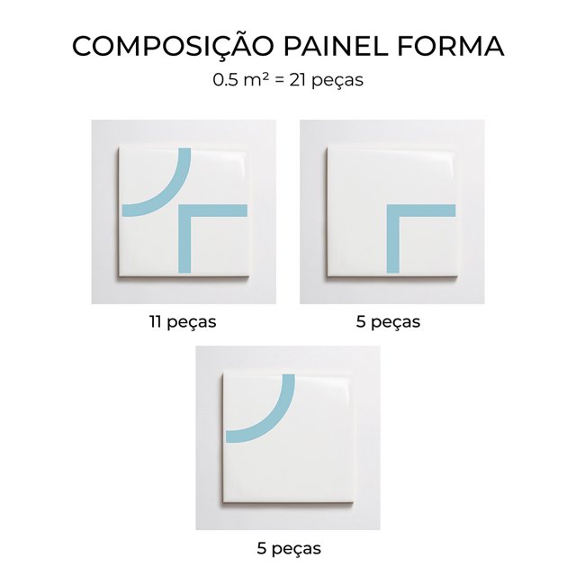 Azulejo Painel Forma - Azul Céu 