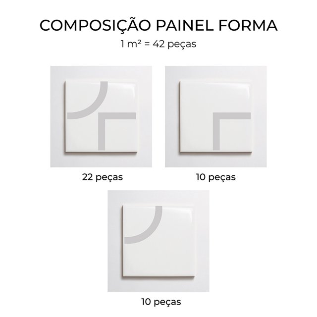 Azulejo Painel Forma - Cinza