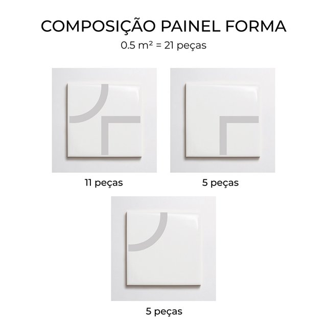 Azulejo Painel Forma - Cinza