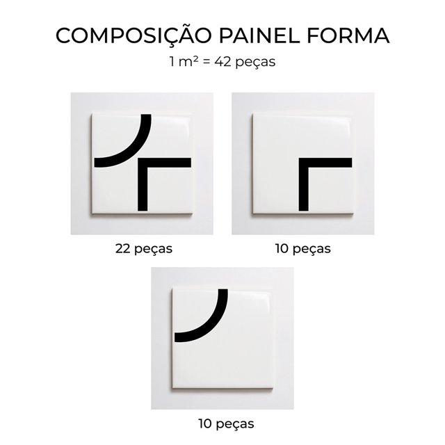 Azulejo Painel Forma - Preto