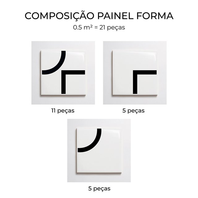 Azulejo Painel Forma - Preto