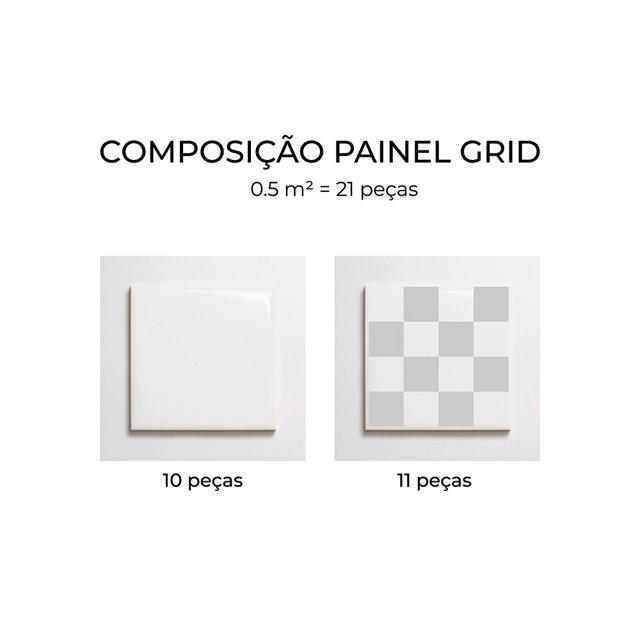 Azulejo Painel Grid - Cinza