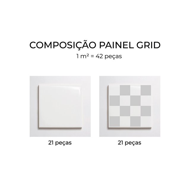 Azulejo Painel Grid - Cinza
