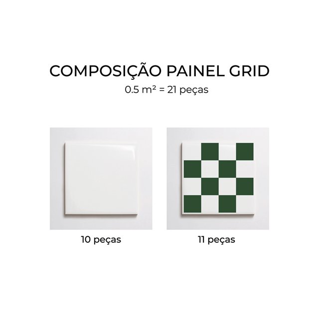 Azulejo Painel Grid - Verde Escuro