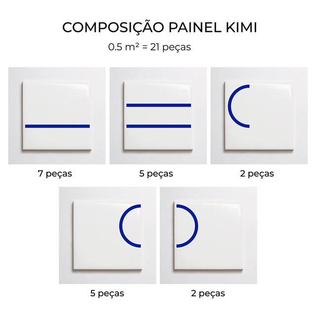 Azulejo Painel Kimi - Azul Bic 