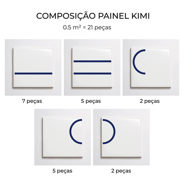 Azulejo Painel Kimi - Azul Escuro 