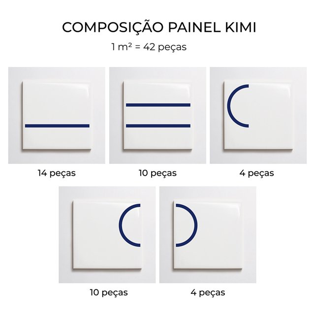 Azulejo Painel Kimi - Azul Escuro 