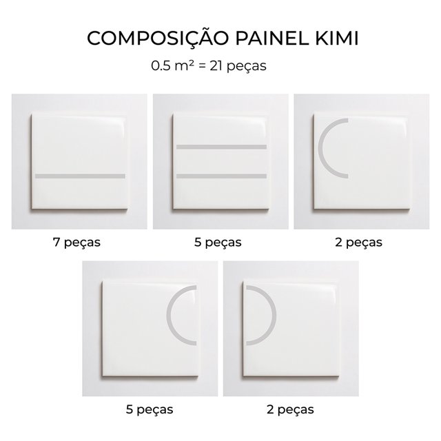 Azulejo Painel Kimi - Cinza 