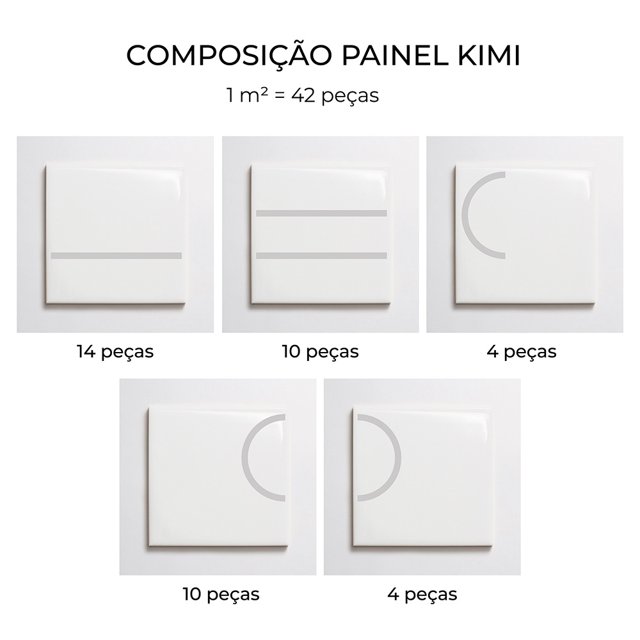 Azulejo Painel Kimi - Cinza 