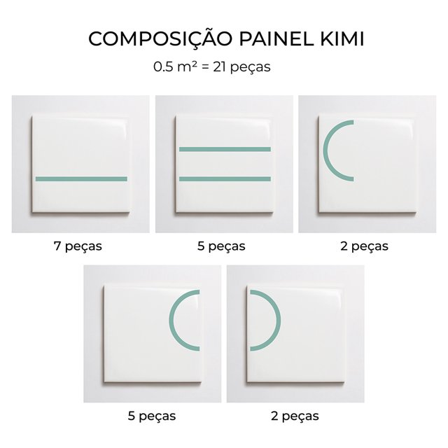 Azulejo Painel Kimi - Verde Menta 
