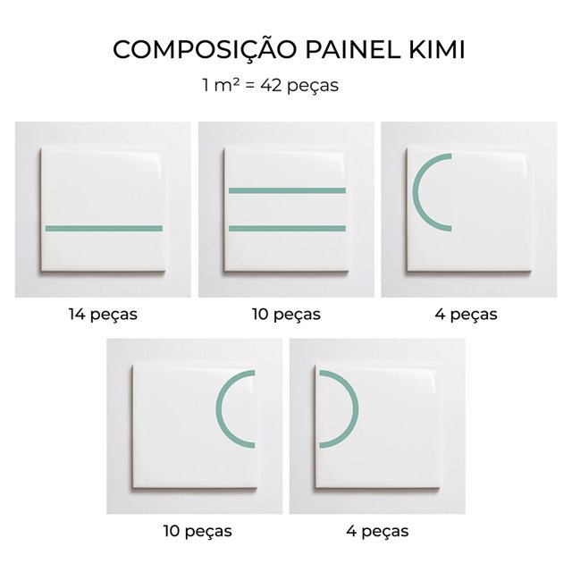 Azulejo Painel Kimi - Verde Menta 